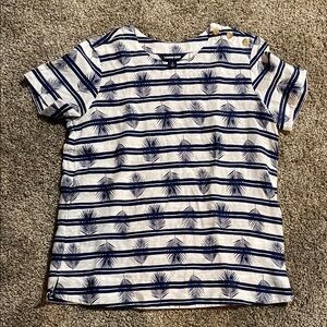 Lands' End linen Blue Striped women’s Shirt